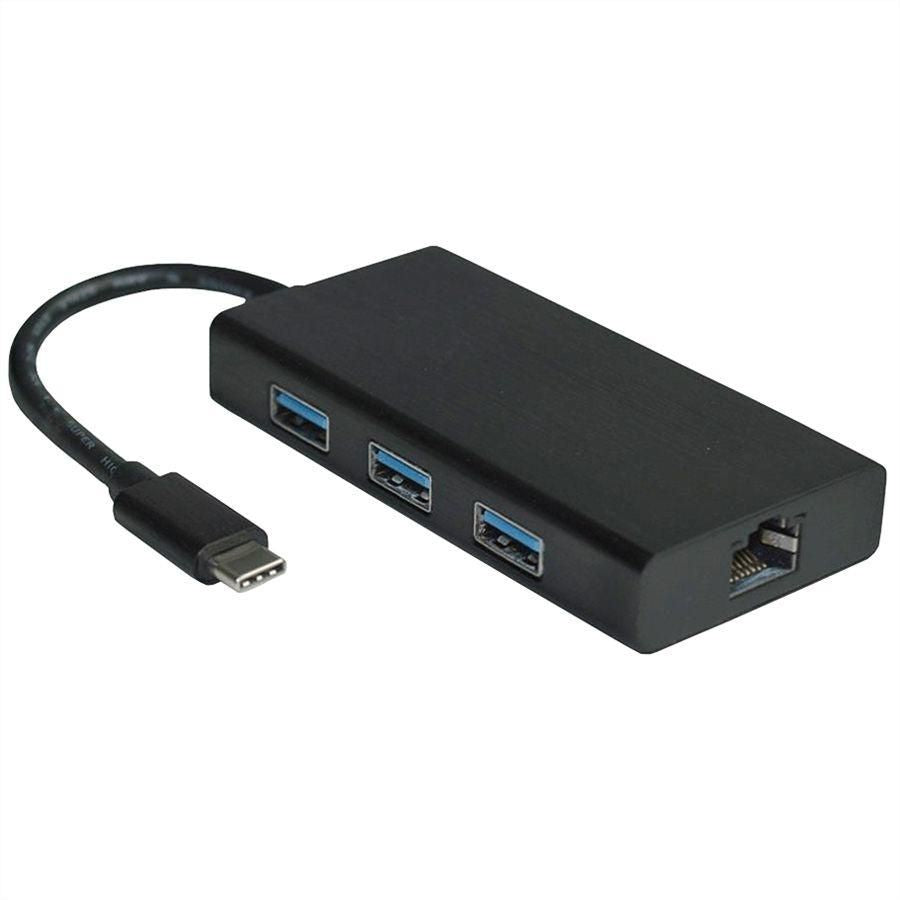 VALUE Multiport-Adapter – USB-C, 3× USB-A, GbE