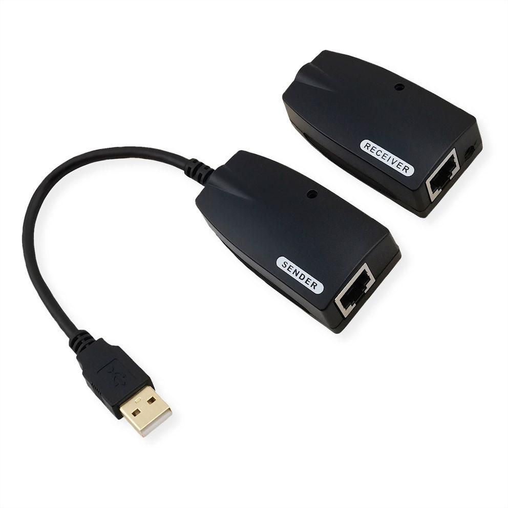 VALUE 12.99.1123 Netzwerkadapter USB-A zu RJ-45 – USB 2.0 (480 Mbit/s), bis 50 m, 0,15 m, Schwarz