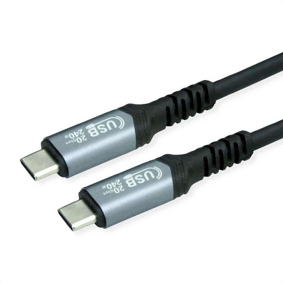 VALUE USB-C auf USB-C Kabel – USB4 20 Gbit/s – 2 m – PD 240 W – Schwarz