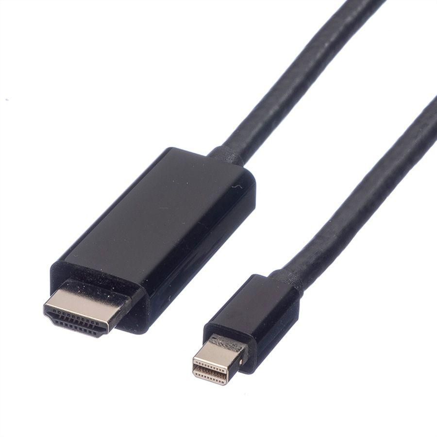 VALUE Mini DisplayPort auf HDMI Kabel DP 1.2 4K 60 Hz – 3 m
