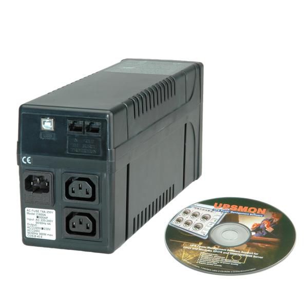VALUE UPS 400 USV 0,4 kVA/240 W Line-Interaktiv – Tower – C13×2, Eingang IEC C14, USB, schwarz