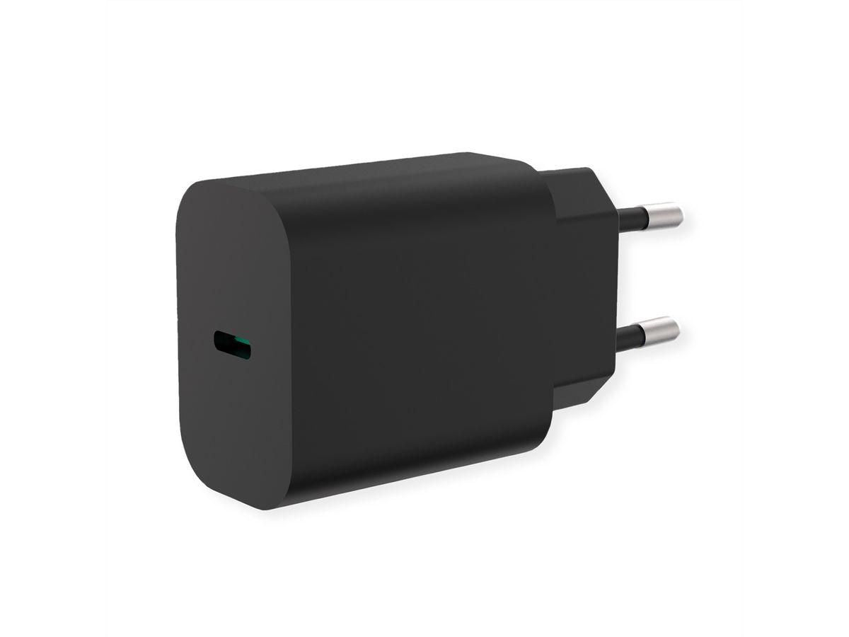 VALUE 19.99.1097 USB-Ladegerät 20 W – USB-C×1 – PD, QC 3.0 – Schwarz