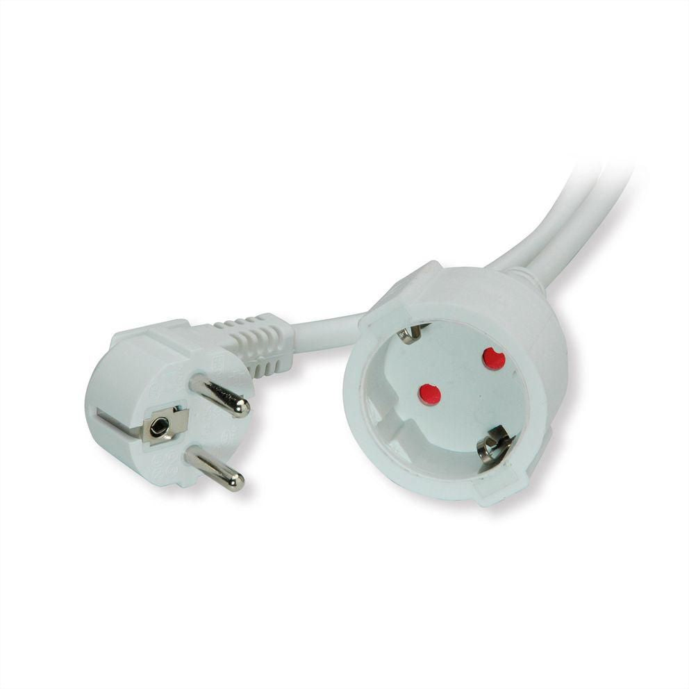 VALUE Verlängerungskabel – Schuko (CEE 7/7)–Schuko (CEE 7/7), 3 m, 3×1,5 mm², weiss