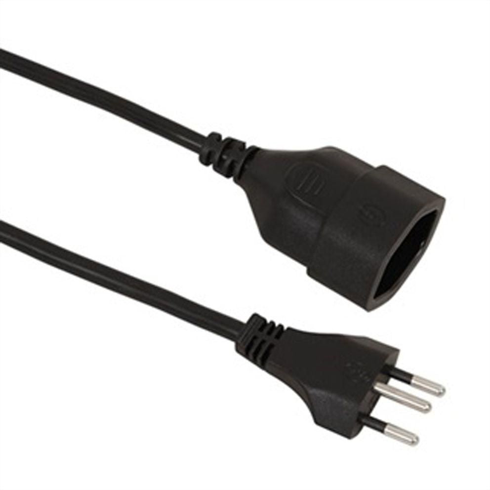VALUE Verlängerungskabel – IEC C12–IEC C13, 10 m, 3×1,5 mm², schwarz