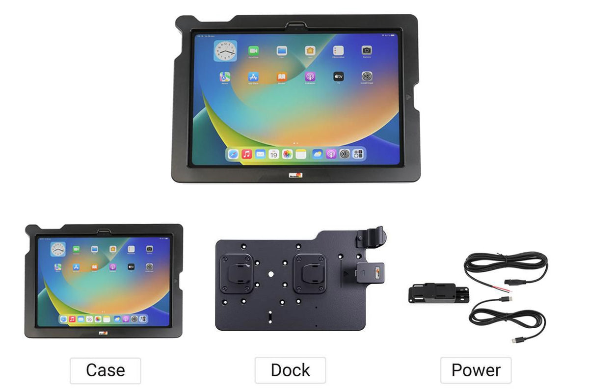 Brodit Fahrzeug-Dock für Apple iPad 10,9" (10. Gen.) und iPad 2025 (A16) – Klemmhalterung – Schwarz