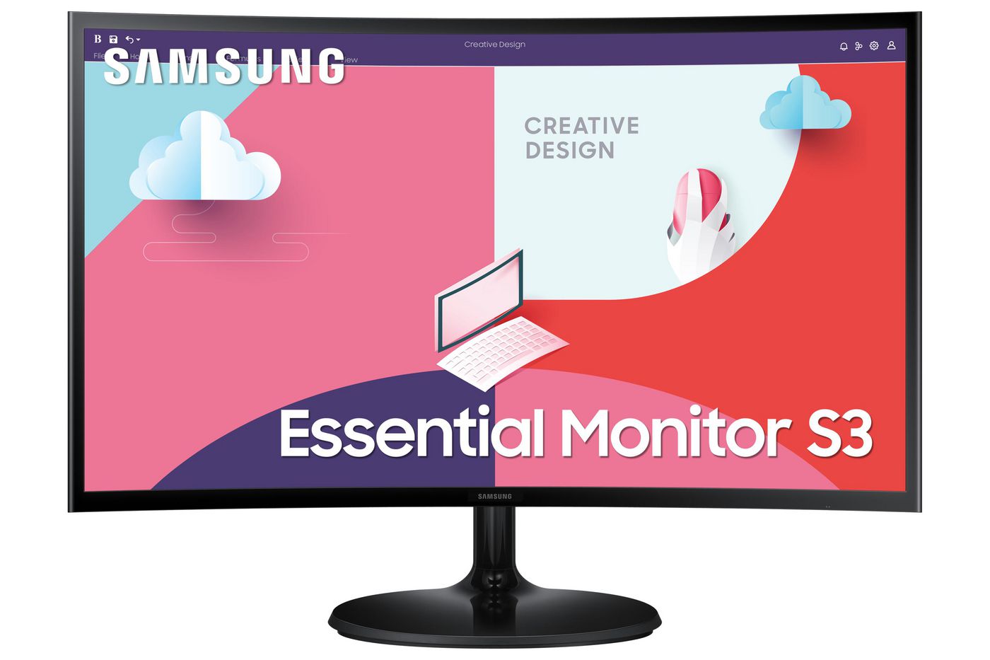 Samsung S27C364Eau – Monitor, 27", 1920 × 1080 (Full HD), VA, 75 Hz, 250 cd/m², VESA 75 × 75, Schwarz