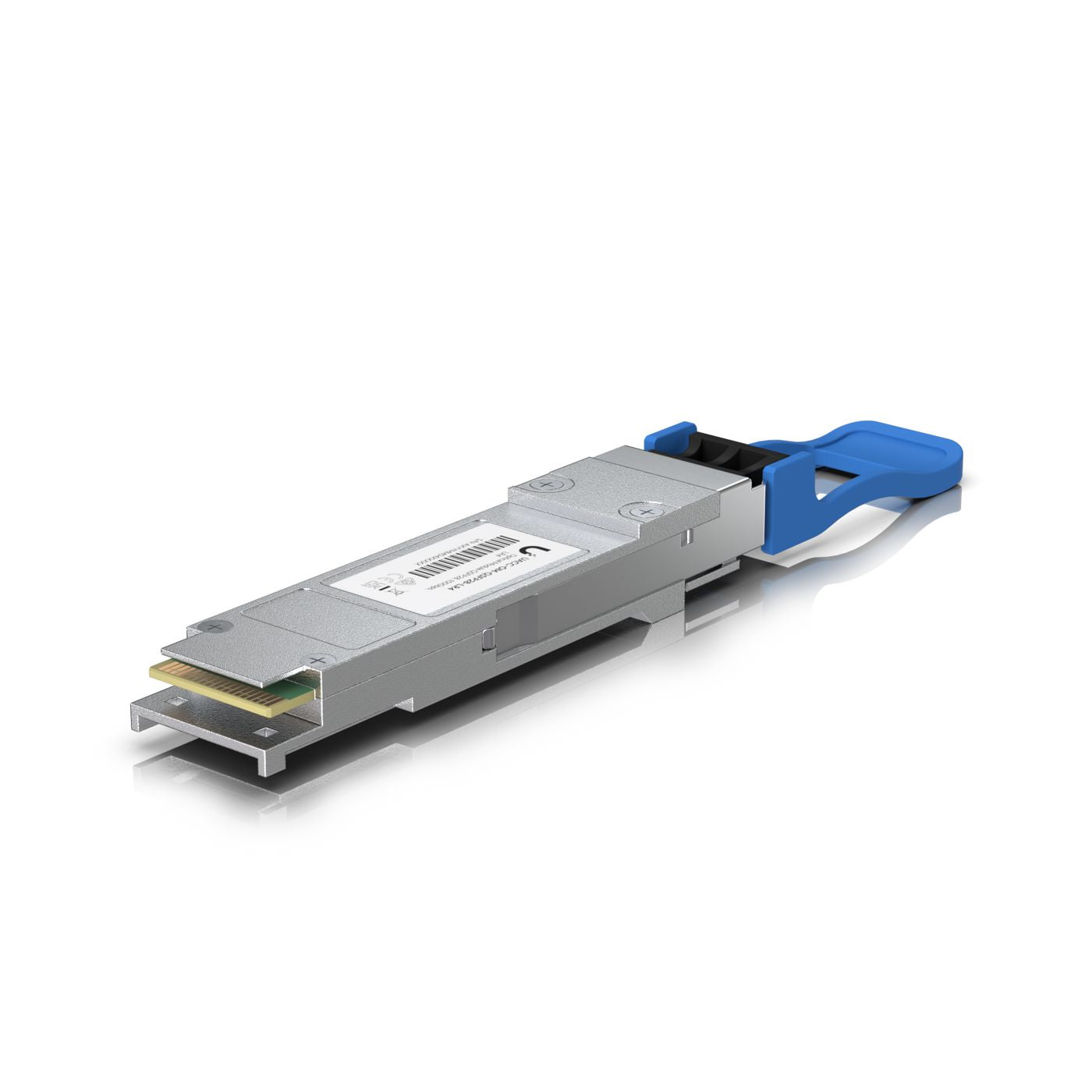 Ubiquiti QSFP28 SFP-Transceiver – 100 Gbit/s, Singlemode, LC (UPC), 10 km, 1270–1309 nm – Blau/Grau