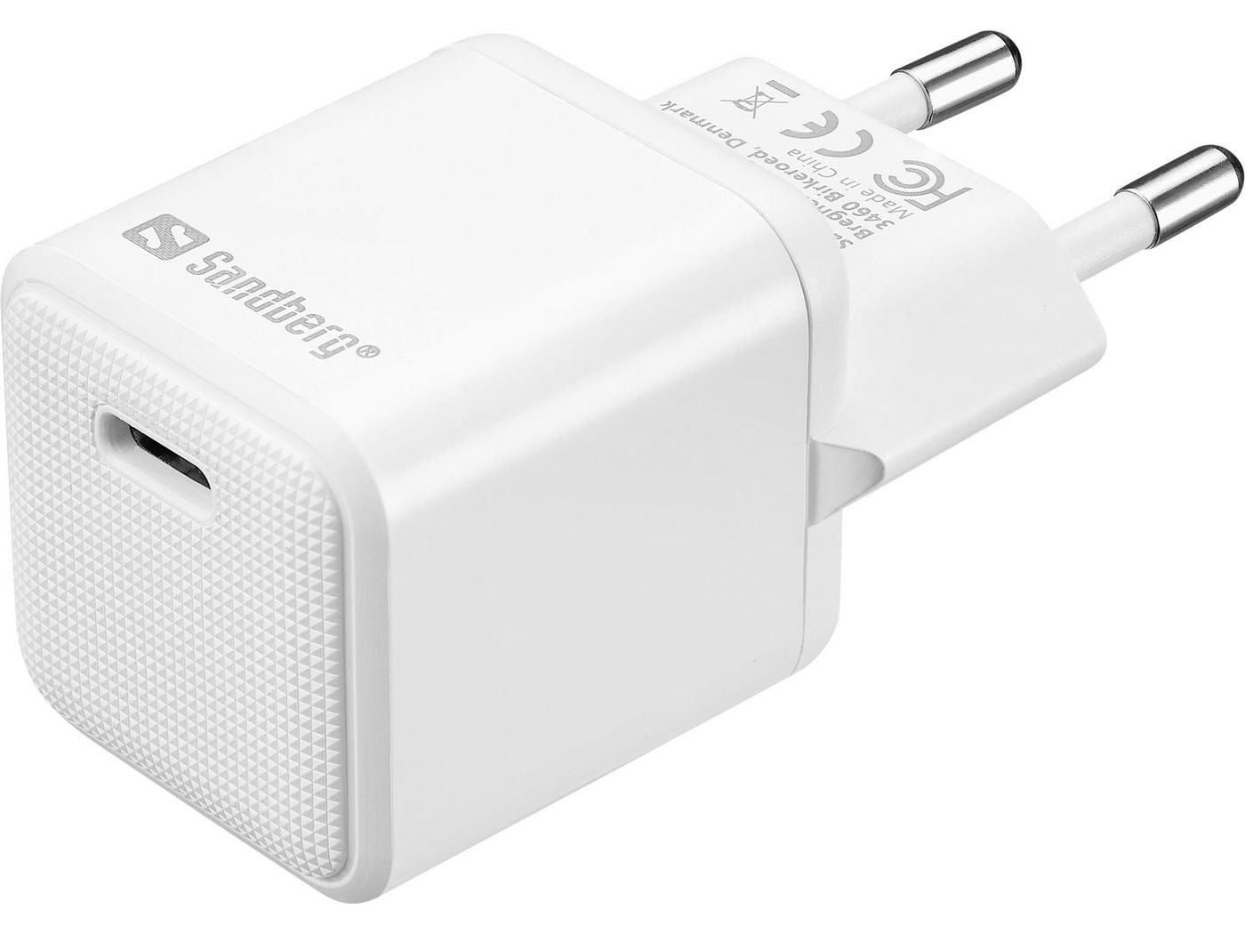 Sandberg PD20W SAVER USB-Ladegerät 20 W – USB-C×1 – PD – EU-Stecker (Typ C) – Weiss