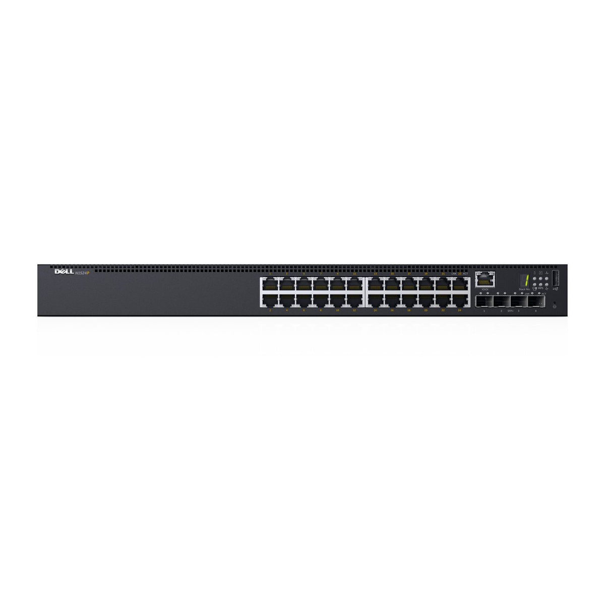 DELL N1524P – Managed L3 Switch – 24× 1G, 4× SFP+, PoE+, 19", 1U