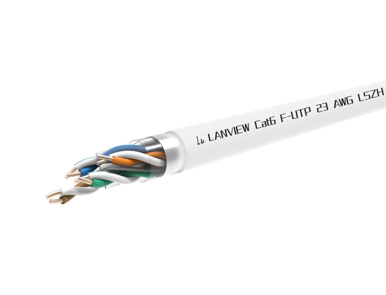 Lanview LVN122113 Cat6 F-UTP Netzwerkkabel – 305 m, LSZH, AWG23, Weiss