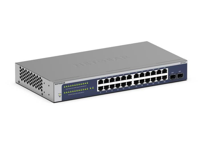NETGEAR GS724T v6 – Managed L2+/L3 Switch – 24× 1G, 2× SFP, 19", 1U