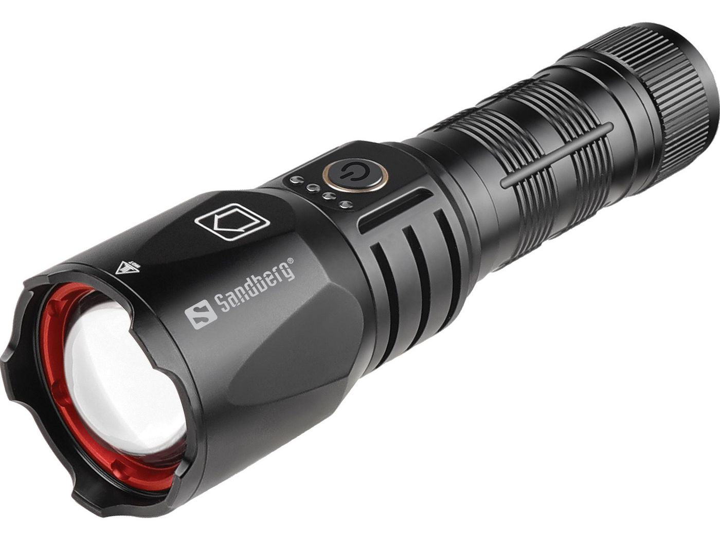 Sandberg Survivor Torch Powerbank 5000 Taschenlampe – 1200 lm, 500 m, IPX4 – Schwarz