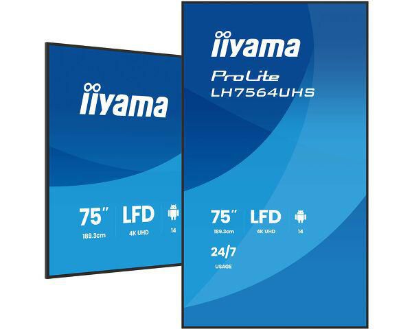 iiyama ProLite – Signage-Display, 75", Ultra HD 4K, 500 cd/m², VA