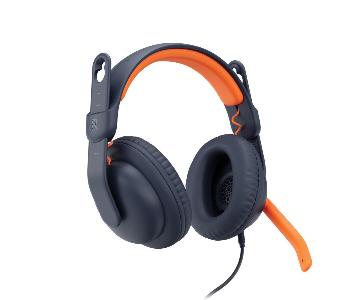 Logitech Zone Learn Kinderkopfhörer – Over-Ear, Stereo, Kabelgebunden (USB-C), Boom-Mikrofon, Tropfsicher, Blau/Orange