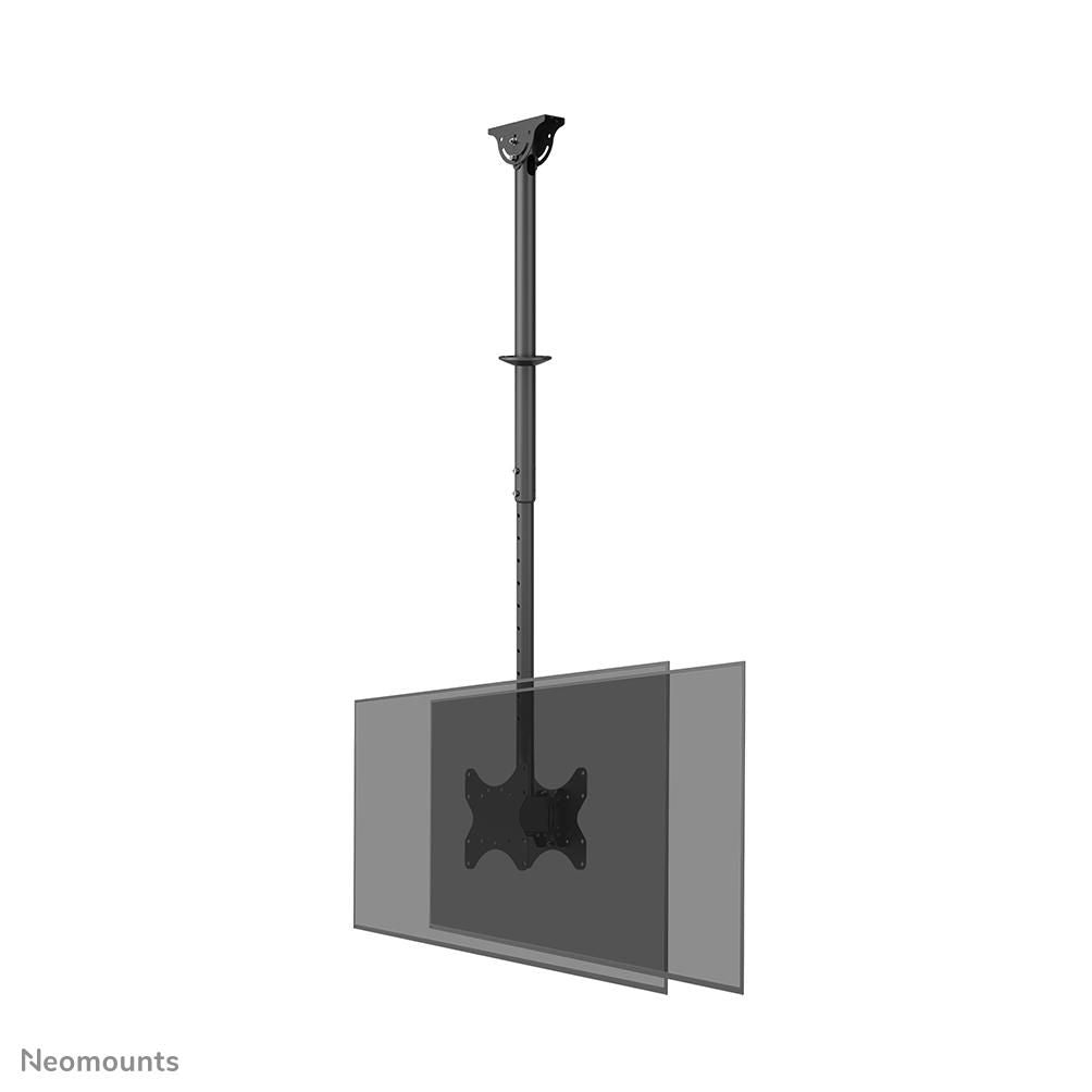 Neomounts CL35-340BL22 – Doppel Monitor-/TV-Deckenhalterung 23–42", VESA 100 × 100 mm / 200 × 200 mm · H 106–156 cm