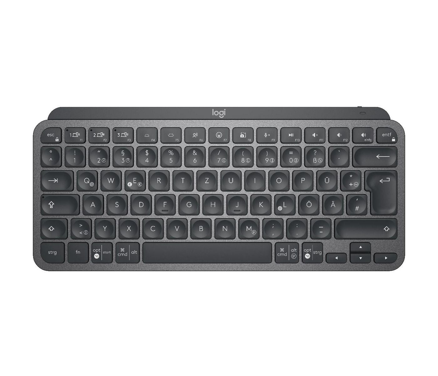 Logitech MX Keys Mini – Tastatur – Mini – Bluetooth & 2,4 GHz (Logi Bolt) – beleuchtet – QWERTZ (DE) – Graphit