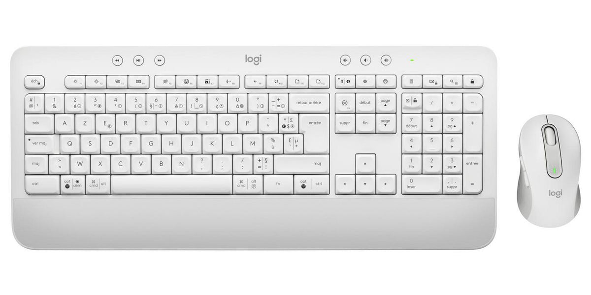 Logitech MK650 für Business – Tastatur-Maus-Set – Bluetooth & 2,4 GHz (Logi Bolt, USB-A) – AZERTY (FR) – Weiss