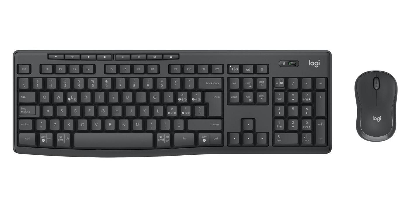 Logitech MK370 – Tastatur-Maus-Set – Bluetooth & 2,4 GHz (Nano-Empfänger) – QWERTY (IT) – Graphit