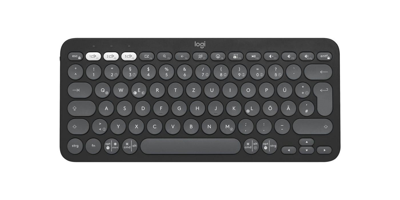 Logitech Pebble Keys 2 K380s – Tastatur, kabellos (Bluetooth), DE-Layout (DE), Graphit