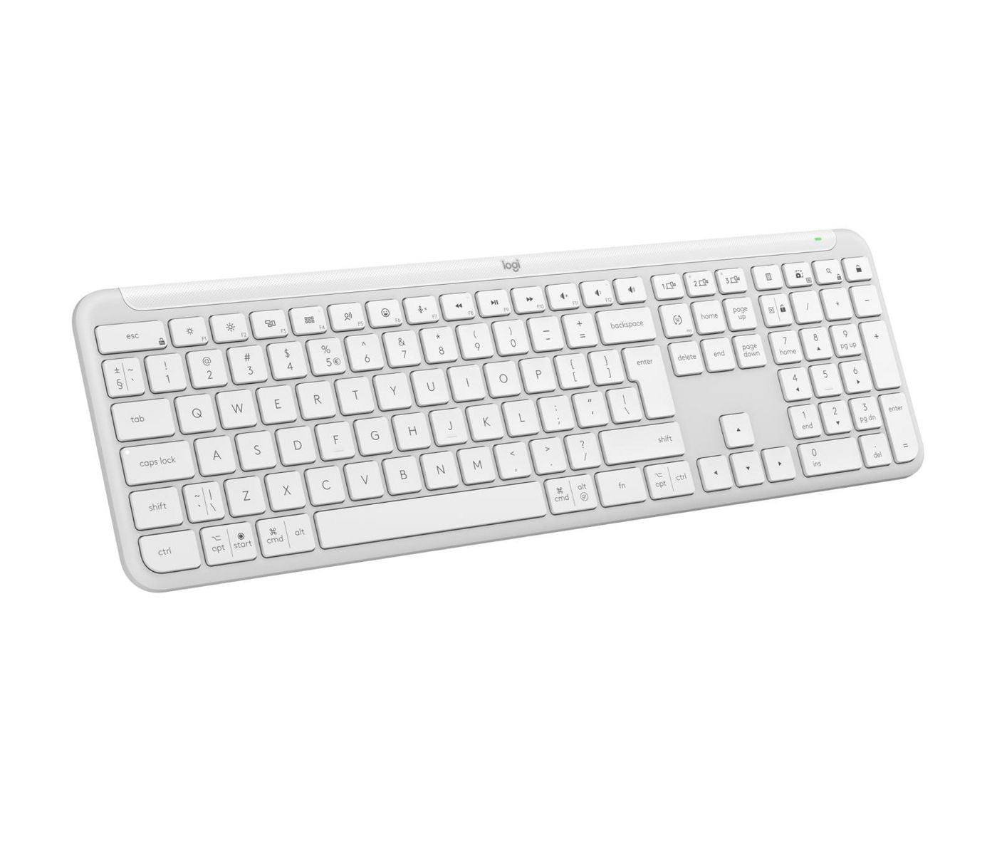 Logitech Signature Slim K950 – Tastatur, kabellos, US-Layout (EN), Low-Profile, Weiss