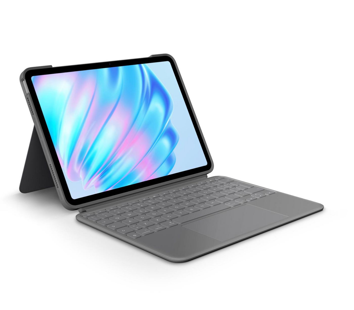 Logitech Combo Touch – Tastatur, kabelgebunden (Smart Connector), IT-Layout (IT), Grau – für iPadOS