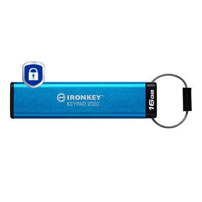 Kingston Technology Kingston IronKey 200C USB-Stick – 16 GB, USB-C, Tastatur; FIPS 140-3 Stufe 3 (ausstehend); AES-256
