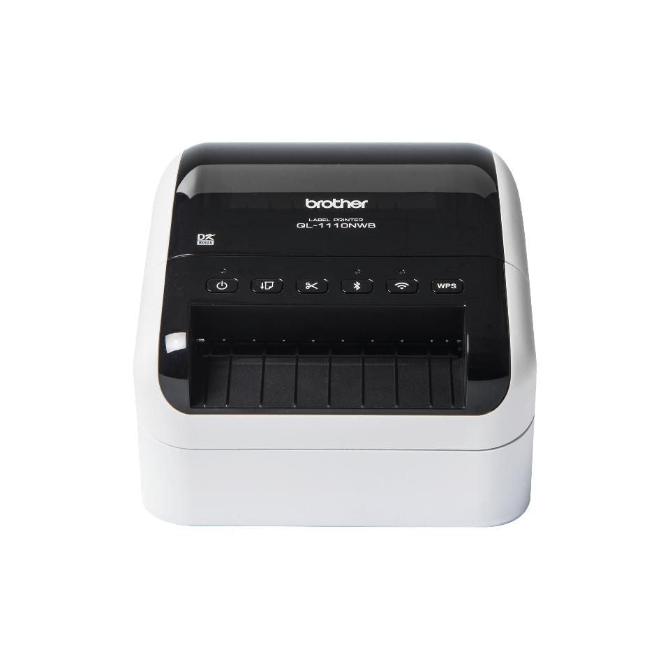 Brother QL-1110NWBc – Etikettendrucker, Thermodirekt, für DK-Rollen, USB, WLAN, Bluetooth, 300 dpi, 110 mm/s
