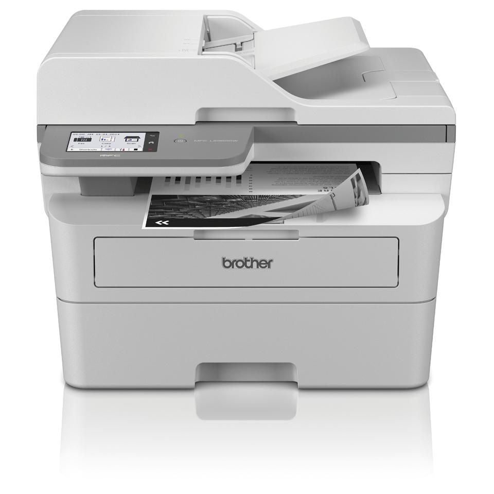Brother Multifunktions-Laserdrucker – SW-Laser-Multifunktionsdrucker, A4, 4-in-1, Duplex, ADF, WLAN/LAN