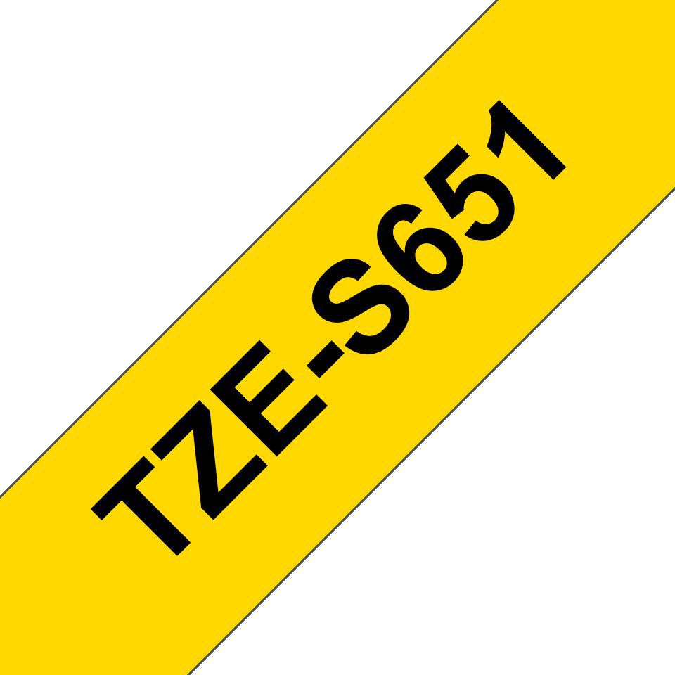 Brother Schriftband – 24 mm × 8 m, gelb, schwarz, TZe