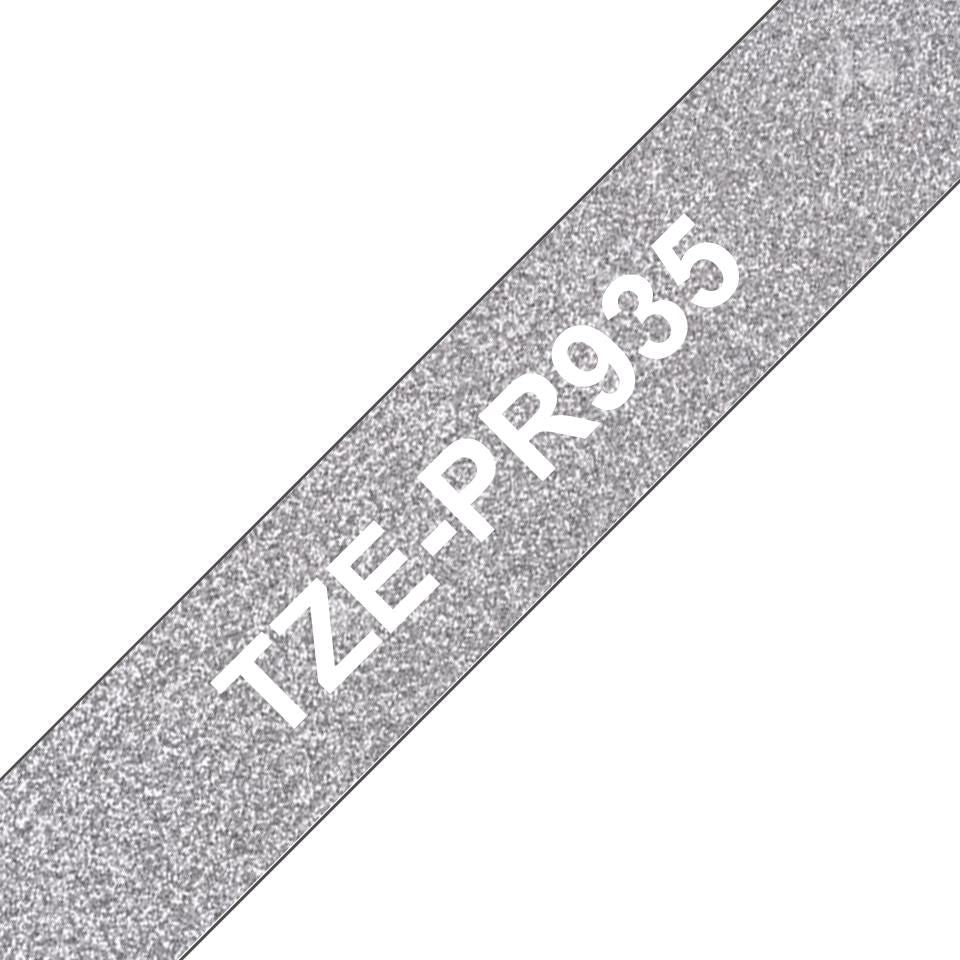 Brother TZe-PR935 Schriftband – weiss auf silber – 20 mm × 8 m, laminiert – für Brother PT-P710BT