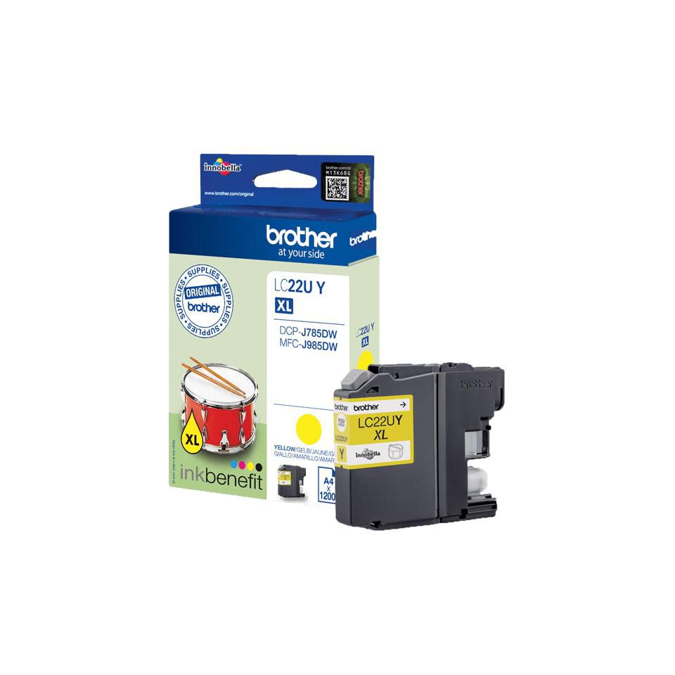 Brother Tintenpatrone LC-22UY, Gelb, 1'200 Seiten – für MFC-J985DW