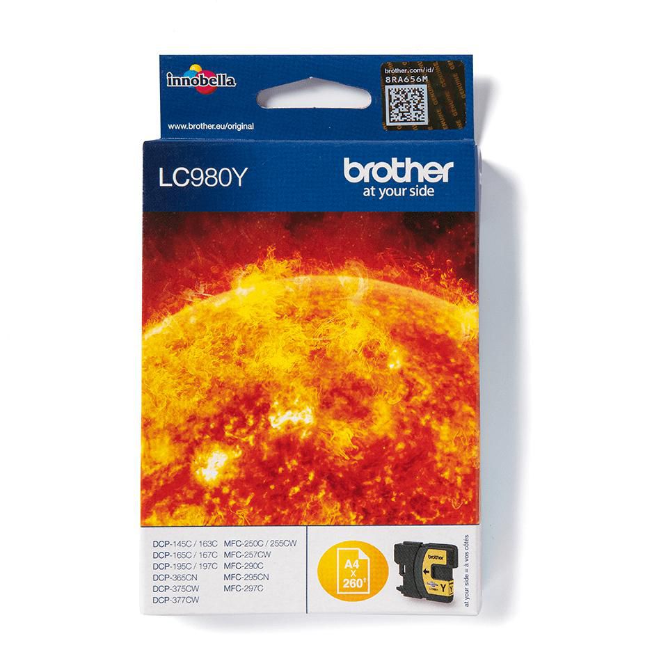 Brother LC-980Y Gelbe Tintenpatrone (Original) – für MFC-250C/255CW/290C/295CN, DCP-145C/165C/195C/375CW/365CN