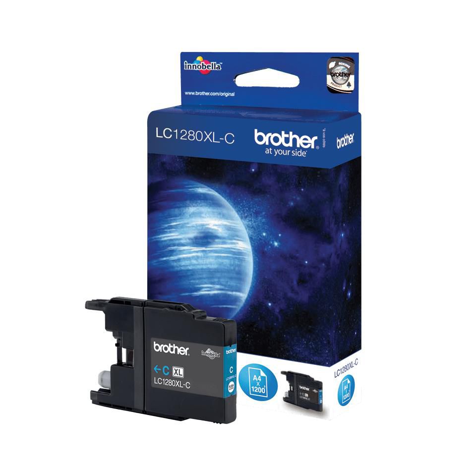Brother LC1280XLC Cyan Tintenpatrone (Original) – 1'200 Seiten – für MFC-J5910DW/MFC-J6510DW/MFC-J6710DW …