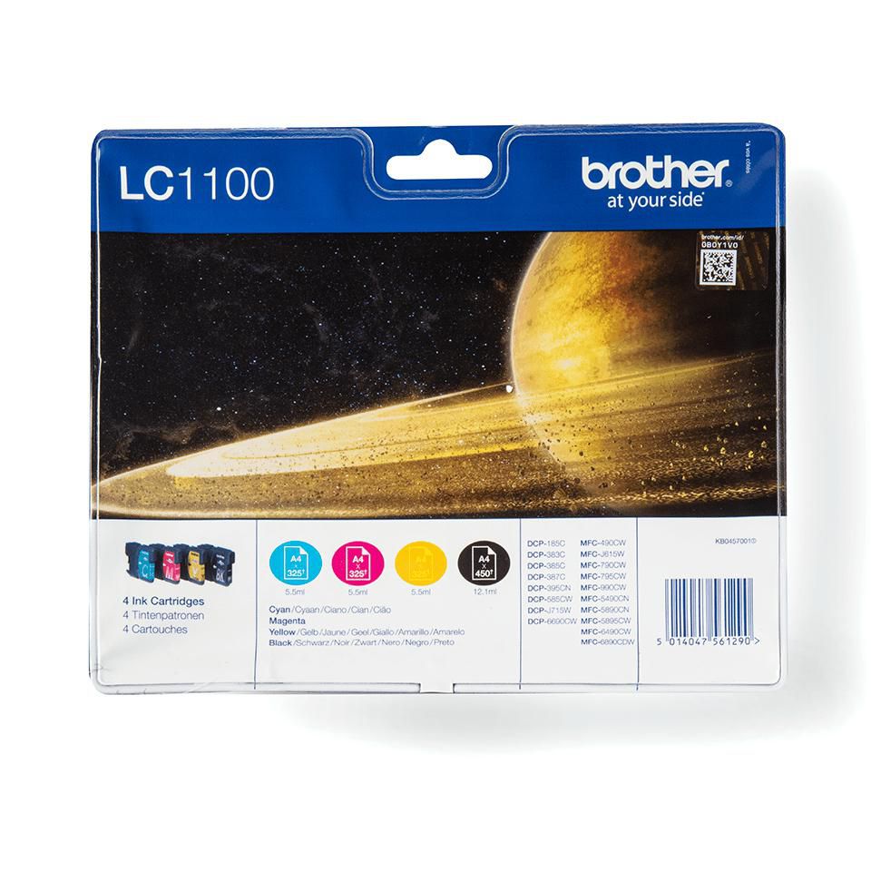 Brother LC1100VALBP Tintenpatronen-Multipack, Schwarz/Cyan/Magenta/Gelb (Original)
