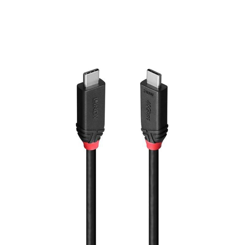 Lindy USB-C auf USB-C Kabel – USB4 40 Gbit/s – 2 m – PD 240 W – PVC-Mantel – Schwarz