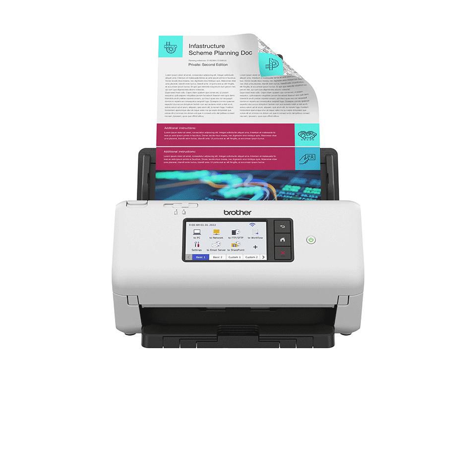 Brother Adf + Einzugsscanner – Einzugsscanner, A4, Duplex, 40 ppm, ADF 80 Blatt, WLAN/LAN