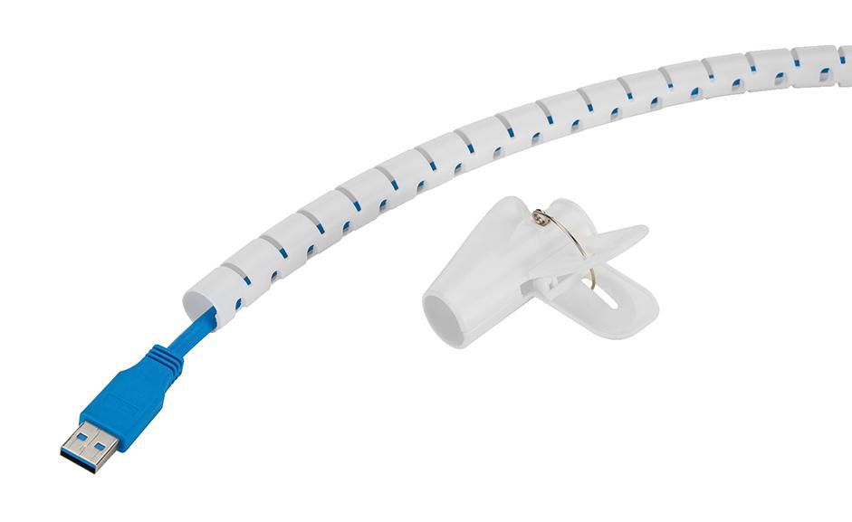 Neomounts ADS06-140WH – Kabelschlauch, 15 mm × 15 mm × 2 m, Weiss, Kunststoff, 1 Stück