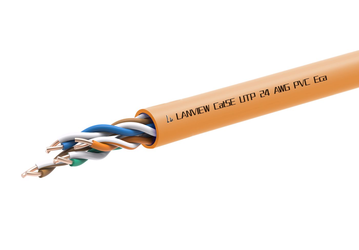 Lanview LVN122005 – Netzwerkkabel Cat5e U/UTP, 305 m, Orange, PVC, AWG 24
