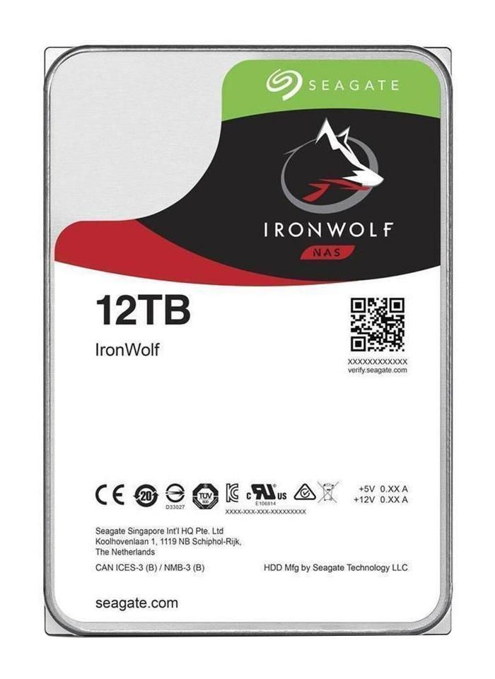 Seagate IronWolf – 12 TB, 3.5" SATA III, 7200 U/min, 256 MB
