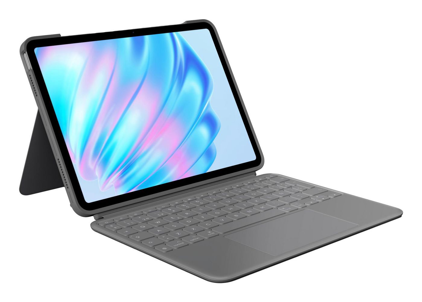 Logitech Combo Touch – Tastatur, kabelgebunden (Smart Connector), ES-Layout (ES), mit Touchpad, Grau – für iPad