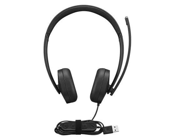 Lenovo Office-Headset – Over-Ear, Stereo, Kabel (USB-A), Schwarz