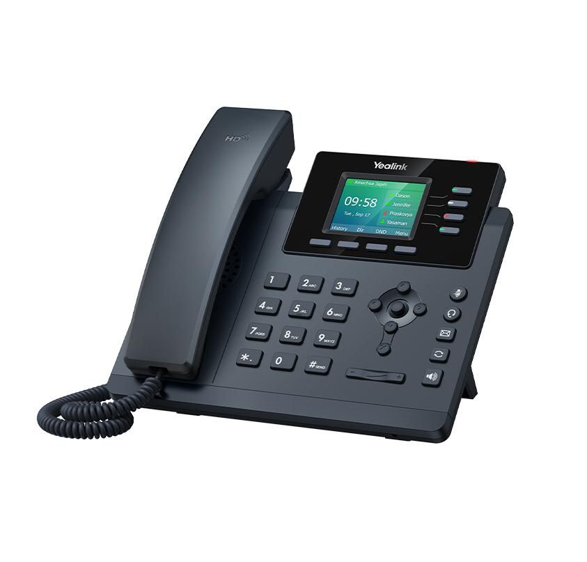 Yealink SIP-T34W IP-Telefon – 4 Leitungen, WLAN, PoE, 2,4" Display, Schwarz