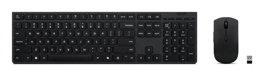 Lenovo Kabellose Tastatur (Bluetooth/2,4 GHz), US-Layout (EN), Schwarz