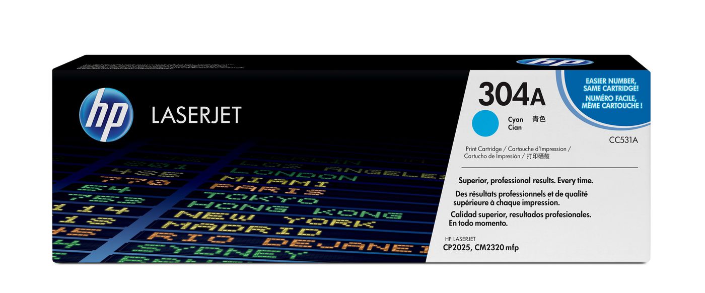 HP 304A (CC531A) Cyan Toner – Original – 2'800 Seiten – für HP LaserJet CM2320/CP2025