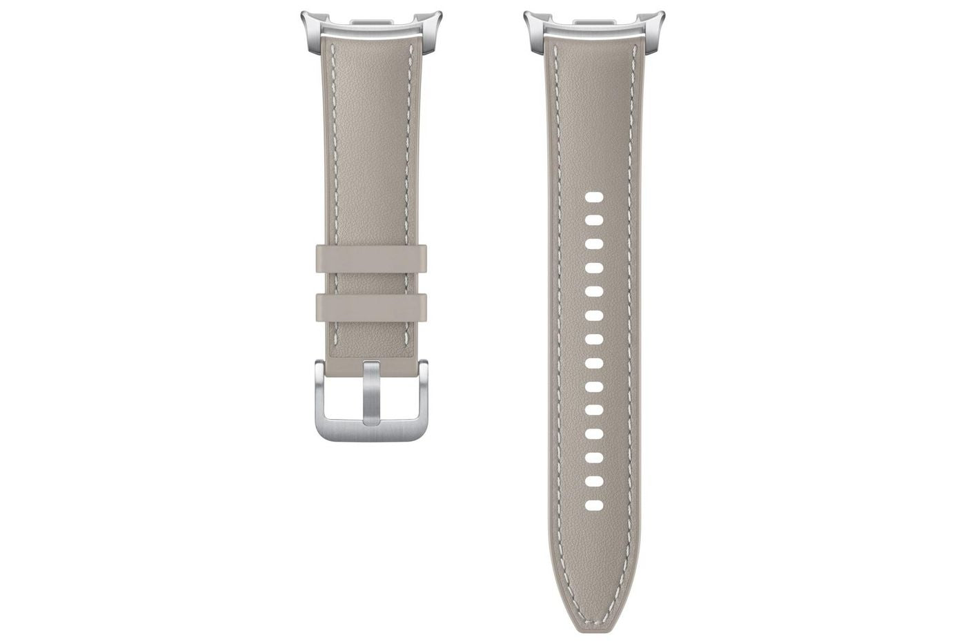 Samsung Galaxy Watch8 – Kunstleder-Band, Graubraun, S/M, M/L, für Galaxy Watch8, Watch8 Classic