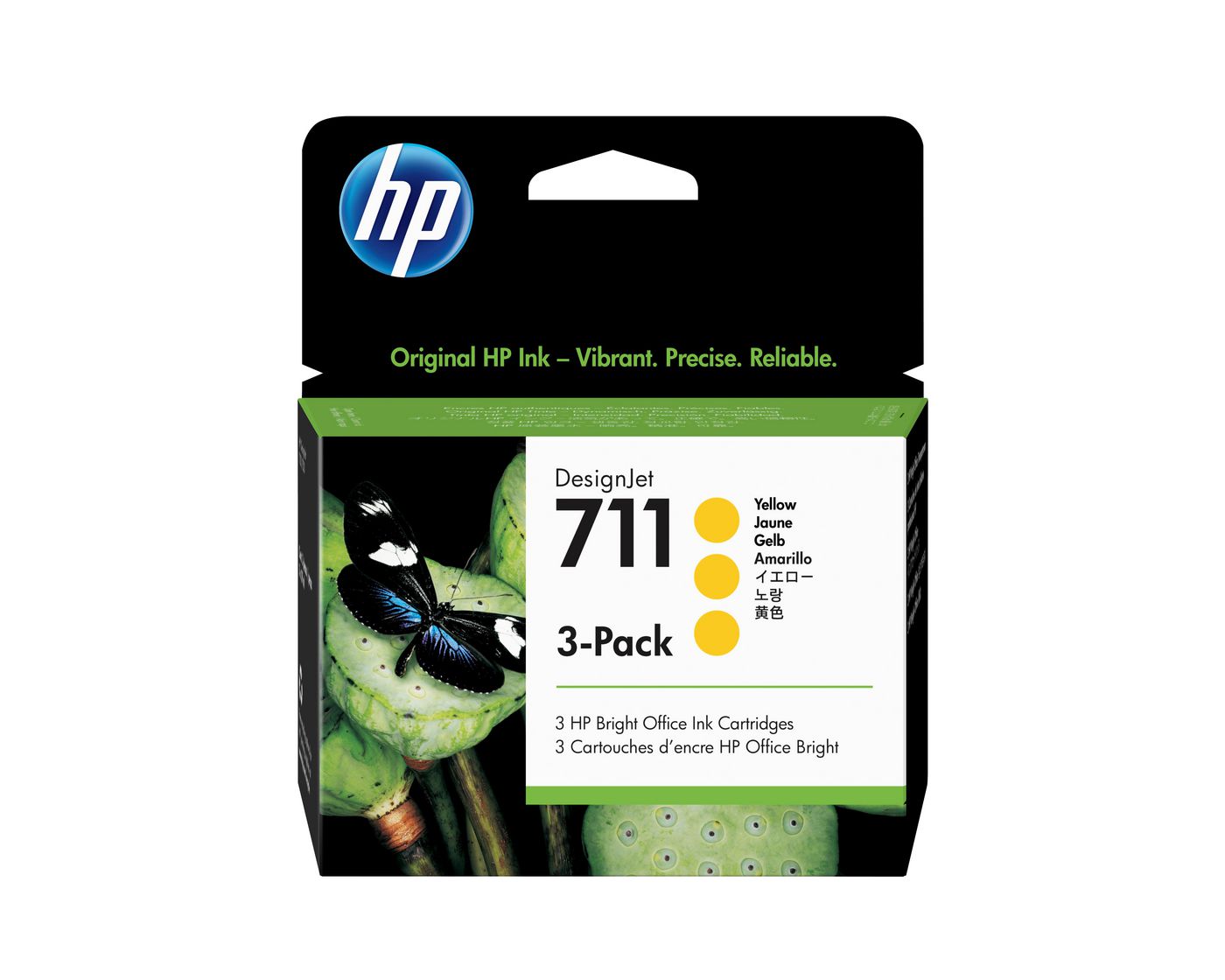 HP Tintenpatronen-Multipack 711, Gelb, 3er-Pack – für 711