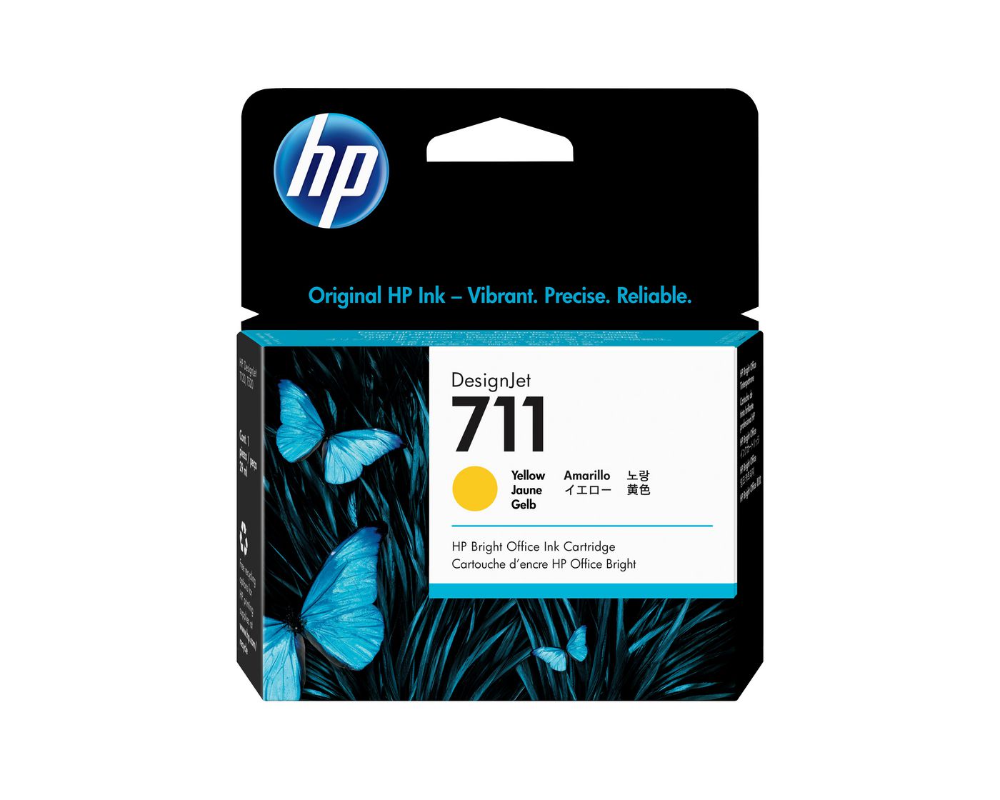 HP Tintenpatrone 711, Gelb, 29 ml – für Inkjetdrucker