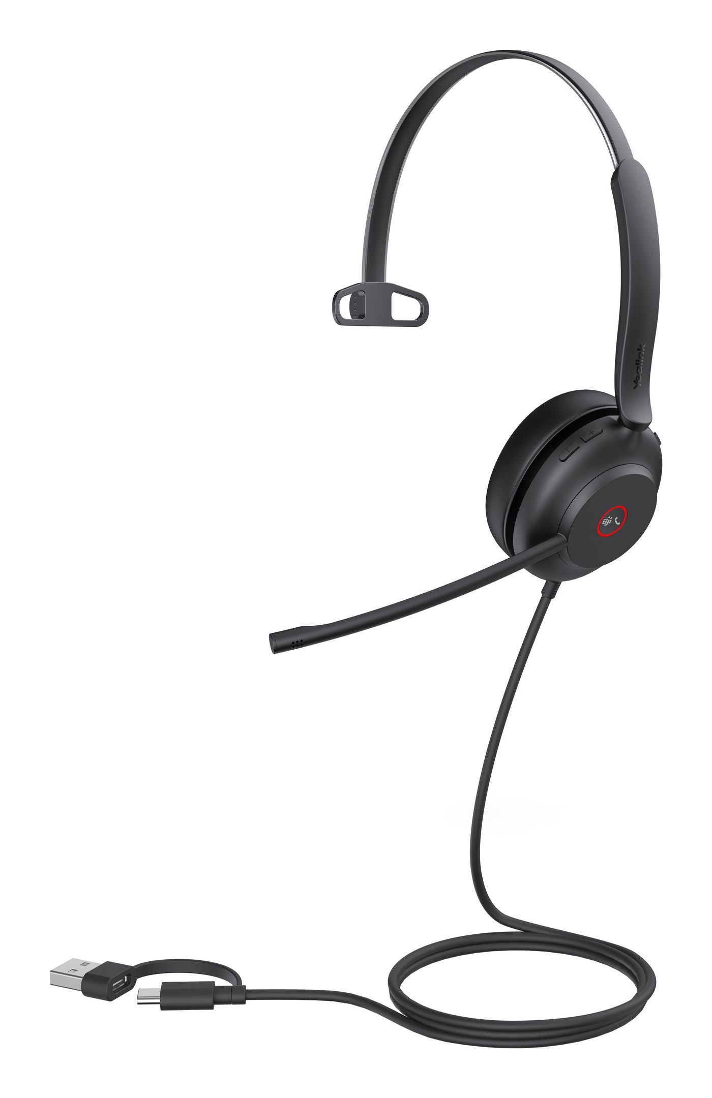 Yealink UH37 Office-Headset – On-Ear, Mono, Kabelgebunden, USB-C/USB-A, MS Teams zertifiziert, Schwarz