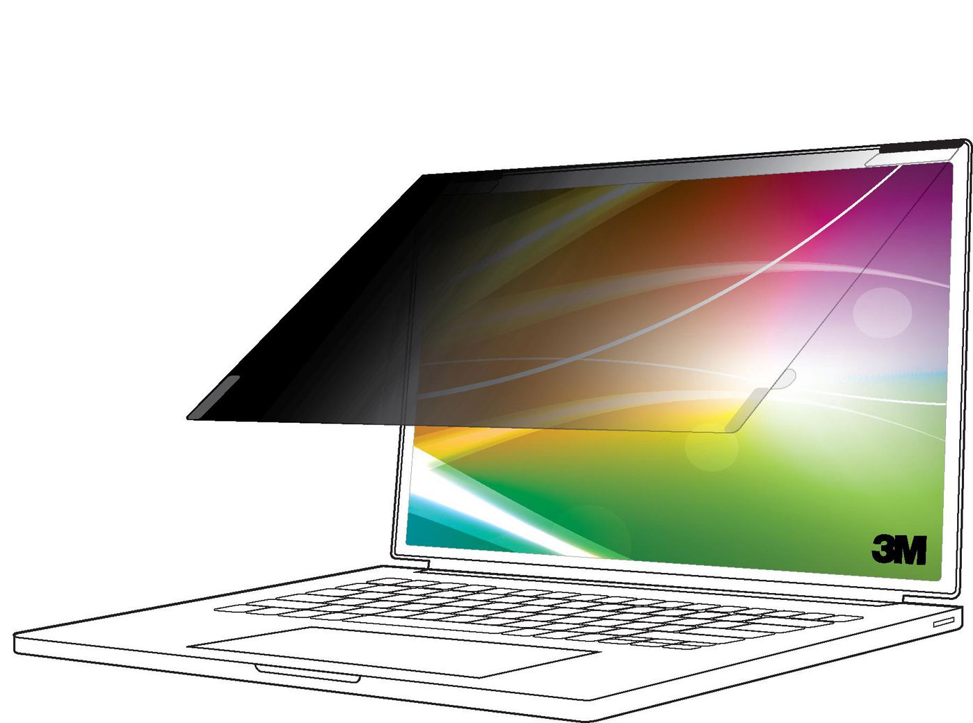 3M Blickschutzfilter mit Flip-Befestigung für Apple MacBook Air 13,6", 16:10 – 299 × 198 mm