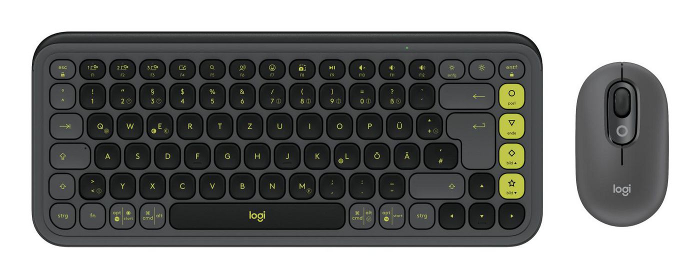 Logitech Pop Icon – Tastatur, kabellos (Bluetooth), DE-Layout (DE), Grau – für Windows, macOS & Android u. a.